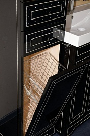 Misty Пенал для ванной Bella 35 L черный с кристаллами – фотография-4