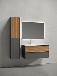 Sancos Тумба с раковиной Delta 100 L дуб красный/графит раковина Grace 101 L CN7014 – фотография-5