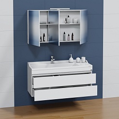 СанТа Зеркальный шкаф Марс 120 светлое дерево – фотография-6