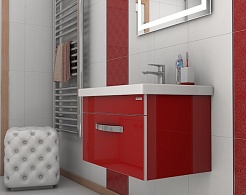 Какса-а Тумба с раковиной Хилтон 100 бордо – фотография-3