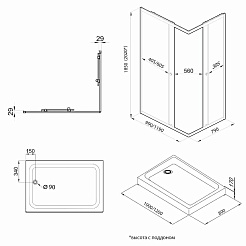 Triton Душевой уголок Вента Хром 120/80 Щ0000049618 – фотография-6