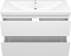 Misty Тумба с раковиной Алиса 100, 2 ящика, подвесная – фотография-3