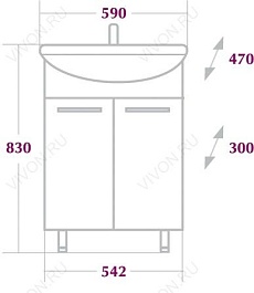 Onika Тумба с раковиной Коралл 60.10 – фотография-2