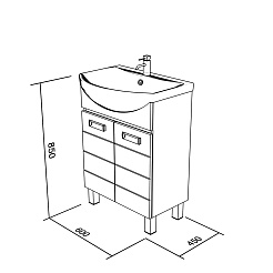 Bas Тумба с раковиной Адажио 60 Балтика – фотография-2