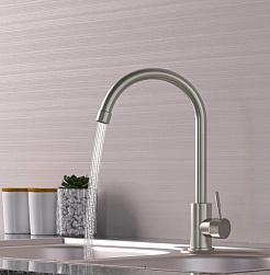 Mixline Смеситель для кухни MLSS-0322 моно сталь – фотография-2