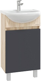 Onika Мебель для ванной Милтон 45 R серая/дуб сонома – фотография-5