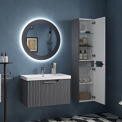 Equil Шкаф пенал Mirage 36 R подвесной графит софт – фотография-6