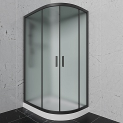 Frank Душевая кабина F411L M black без крыши профиль черный стекло матовое – фотография-1