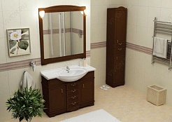 Aquanet Пенал для ванной "Луис" темный орех – фотография-2