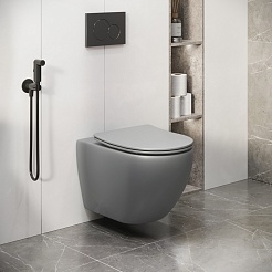 Grossman Унитаз подвесной Color GR-4411GLMS светло-серый матовый – фотография-7