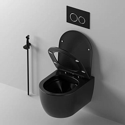 Ceruttispa Унитаз подвесной Oglio Aria MB CT9239 черный матовый – фотография-5
