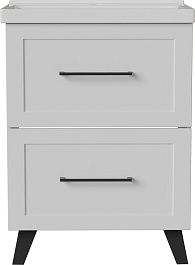 Mixline Тумба с раковиной Риф 60 2 ящика белая – фотография-1