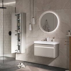 Equil Шкаф пенал Elegante 36 R/L амарок/белый – фотография-9