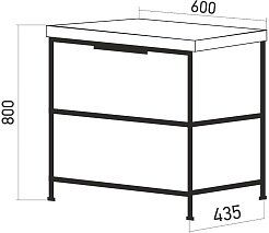 Mixline Тумба под раковину Бруклин 60 бетон – фотография-4