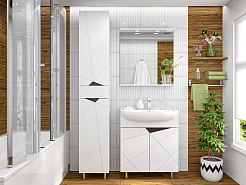 Misty Пенал для ванной Грани 35 L белый/венге – фотография-2