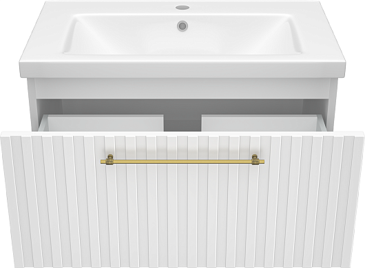 Brevita Тумба с раковиной Alicante 80 подвесная белая – картинка-3