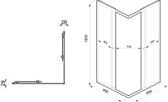 Triton Душевой уголок Вента Блэк 100/100 Щ0000054477 – фотография-2