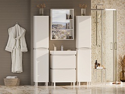 Misty Шкаф пенал Венера 35 L белый – фотография-5