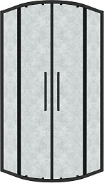 Grossman  Душевой уголок Cosmo 100x100x195 четверть круга профиль черный матовый стекло шиншилла – фотография-1