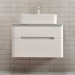 Jorno Тумба с раковиной Bosko 75 белая Bos.01.75/P/W подвесная – фотография-5