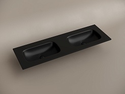 Ceramicanova Мебельная раковина Grace 141 с двумя чашами CN7022MBwx чёрный матовый – фотография-3