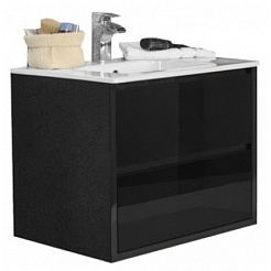 Акватон Тумба под раковину Римини 60 черный глянец – фотография-1