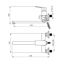 Tokito Смеситель для ванны AMA чёрный TOK-AMA-1015BL – фотография-5