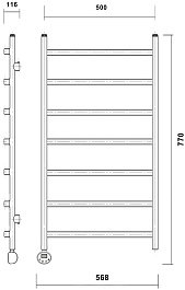 Domoterm Полотенцесушитель Калипсо П7 500x700 E L белый – фотография-4