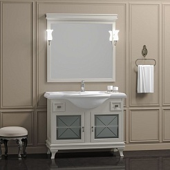 Opadiris Тумба с раковиной Борджи 105 слоновая кость – фотография-4