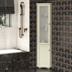 Opadiris Шкаф-пенал для ванной Клио 37 L угловой, слоновая кость – фотография-2