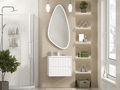 Brevita Тумба с раковиной Riva 60 подвесная белая – фотография-8