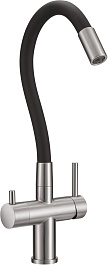 Milacio Смеситель для кухни Ultra MCU.560.SSB нержавеющая сталь/черный – фотография-2