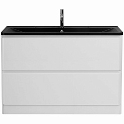 BelBagno Мебель для ванной Albano 120 напольная Bianco Lucido с раковиной BB1200/455-LV-ART-ALR-NERO – фотография-3