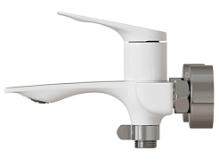 Mixline Смеситель для ванны и раковины 35k ML41-01 "Swan White" белый/хром – фотография-3