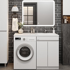 Onika Мебель для ванной Милтон Нова 120 R под стиральную машину белая – фотография-1
