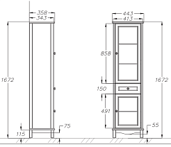 Opadiris Шкаф-пенал для ванной Омега 45 R белый матовый – фотография-4