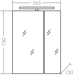 СанТа Зеркальный шкаф Стандарт 60 свет белый – фотография-4