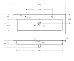 Cezares Мебельная раковина 121/46 CZR-8070-120-1-2 белая глянцевая – фотография-4