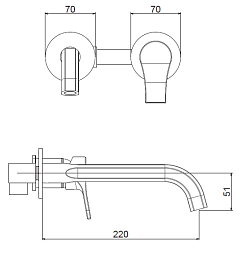 Cezares Смеситель на раковину встраиваемый FUSION-MONO-BLI2-CNE Cromo nero – фотография-2