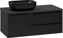 Brevita Тумба с раковиной Cargo 100 подвесная черная матовая – фотография-3