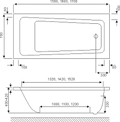 Excellent Акриловая ванна Ava 170x70 – фотография-4
