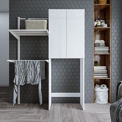 Бриклаер Пенал Хелена 64 над стиральной машиной белый – фотография-2