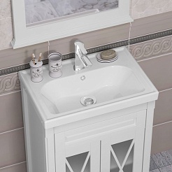 Opadiris Тумба с раковиной Палермо 60 белая матовая – фотография-3