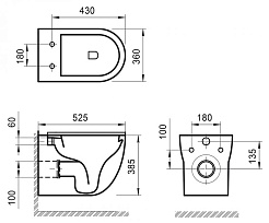 BelBagno Унитаз подвесной Onda BB066CHR без сиденья – фотография-4