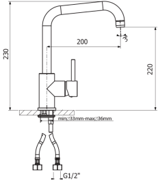 Florentina Смеситель "Дельта AV" коричневый для кухонной мойки – фотография-2