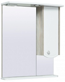 Runo Зеркальный шкаф Аликанте 60 белое/дуб скандинавский	 – фотография-1