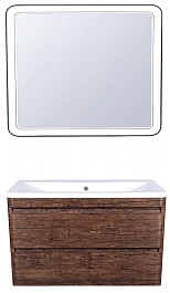 Style Line Тумба с раковиной подвесная Атлантика 90, Люкс, старое дерево, PLUS – фотография-5