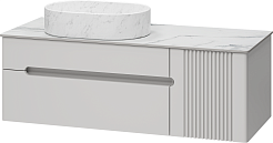 Brevita Мебель для ванной Pallisandro 120 L подвесная серая матовая – фотография-6