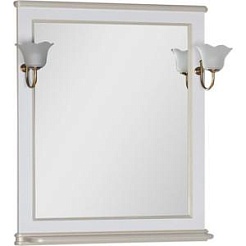 Aquanet Зеркало Валенса 80 белый краколет/золото (182650) – фотография-1