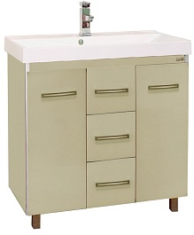 Misty Тумба с раковиной Джулия QVATRO 90, 3 ящика, бежевая – фотография-1